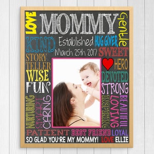 FIRST TIME MOM Gift First Mother's Day Gift Mom and Baby Photo Est Birthdate New Mom Gift for Mommy Printable Mommy From Child image 1