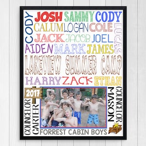 SUMMER CAMP COUNCELOR Gift ~ Personalized Custom Printable Photo Subway Art ~ Summer Camp 2020 Gift Camp Memories Gift ~ Digital Image Jpeg