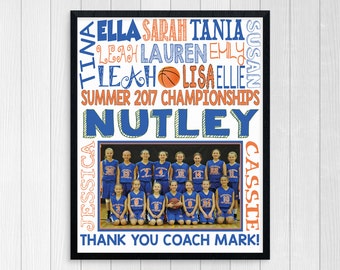 BASKETBALL COACH GIFT ~ Basketball Gifts ~ Basketball Team Gift ~ Personalized Basketball ~ Girls Basketball Team ~ Printable Basketball