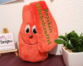 Glücksknuffel kleine, personalisiertes Kuscheltier für die Schultüte, Freunde fürs Leben und handgemachtes Kuscheltier als Glücksbringer