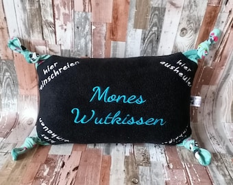 Wutkissen in 2 Größen, personalisiertes Wutkissen in Wunschfarbe, tolle Geschenkidee für Männer, ein Stresskissen für Mamas, Schreibschrift