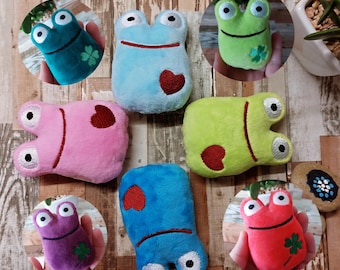 Glücksbringer, Mutmonster, Plüsch Frosch dein persönlicher Mutmacher der handgefertigter Glücksbringer und personalisierter Talisman