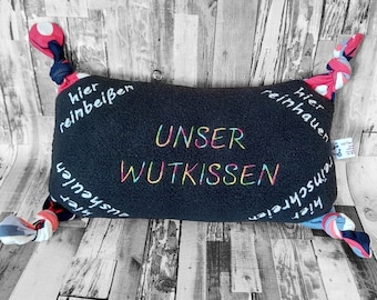 Wutkissen, personalisiertes Kissen als witzige Geschenkidee für Lehrer oder als Stressabbau Kissen für Mamas oder Kuschelkissen für Kinder