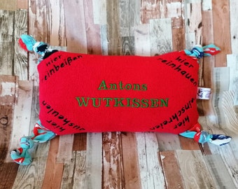 Wutkissen, witzige Geschenkidee handgemachtes Wutkissen und  Stressabbau-Kissen, tolle Geschenkideein der Pubertät "Wutkissen Blockschrift"