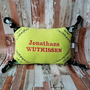 Wutkissen in 2 Größen, personalisiertes Wutkissen mit Wunschfarbe, witzige Geschenkidee für Männer oder auch ein Stresskissen für Mamas