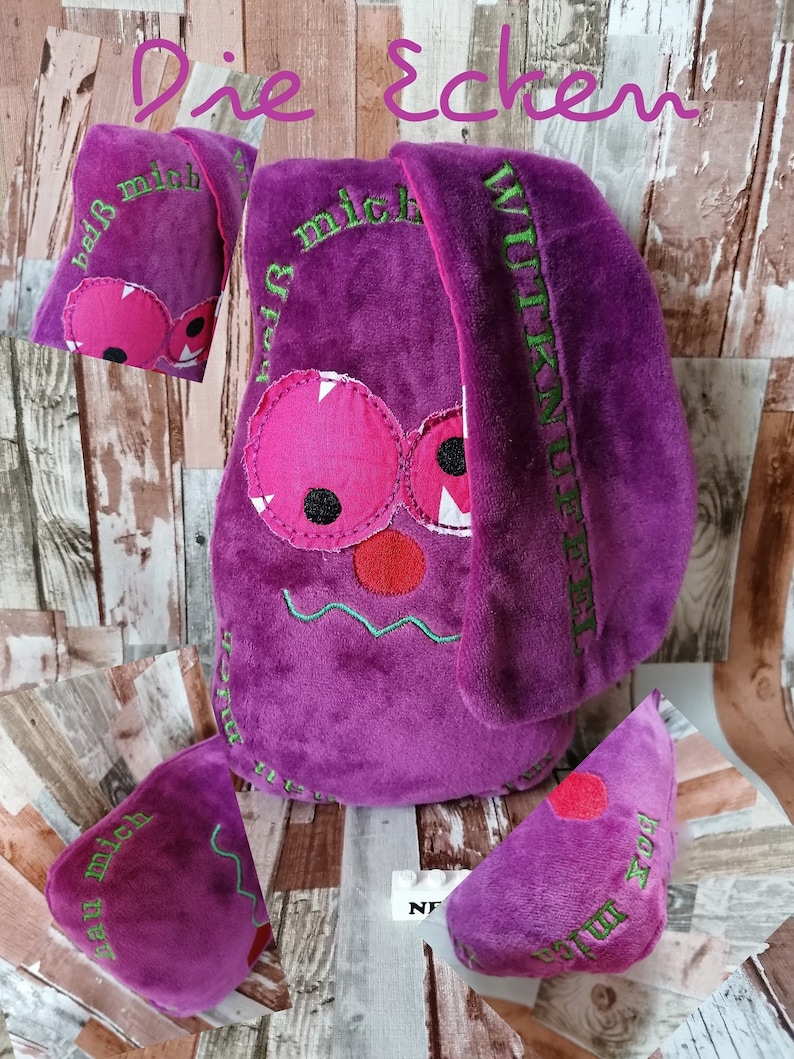 WUTKNUFFEL© GROß Kissen mit Namen, personalisiertes Wutkissen, personalisiertes Geschenk, mini Kissen in Wunschfarbe,Boxsack Bild 5