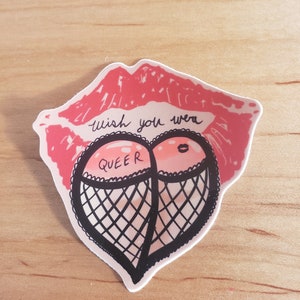 Wish you were queer vinyl sticker