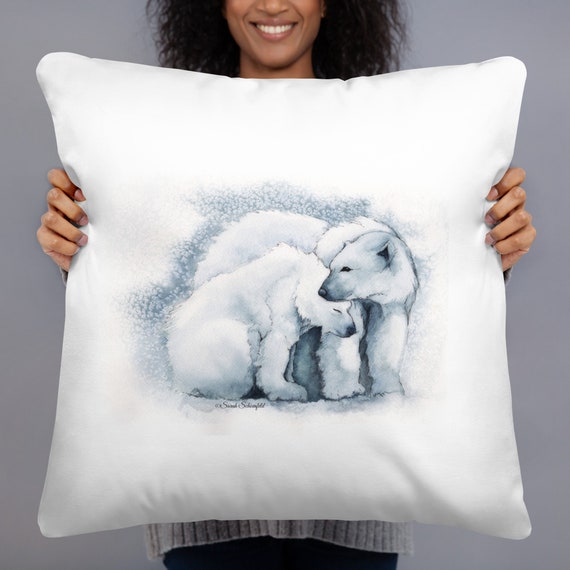 polar bear throw pillow