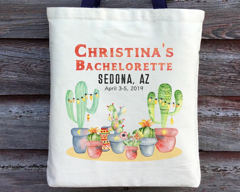 Sedona Bachelorette Personalized Bachelorette Tote Cactus Bachelorette Tote Palm Springs Bachelorette Desert Bachelorette Party Tote