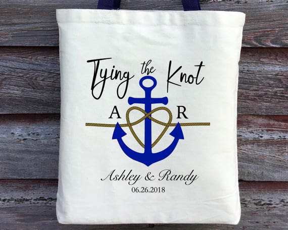 Tying The Knot Wedding Tote Anchor Wedding Tote Beach Etsy
