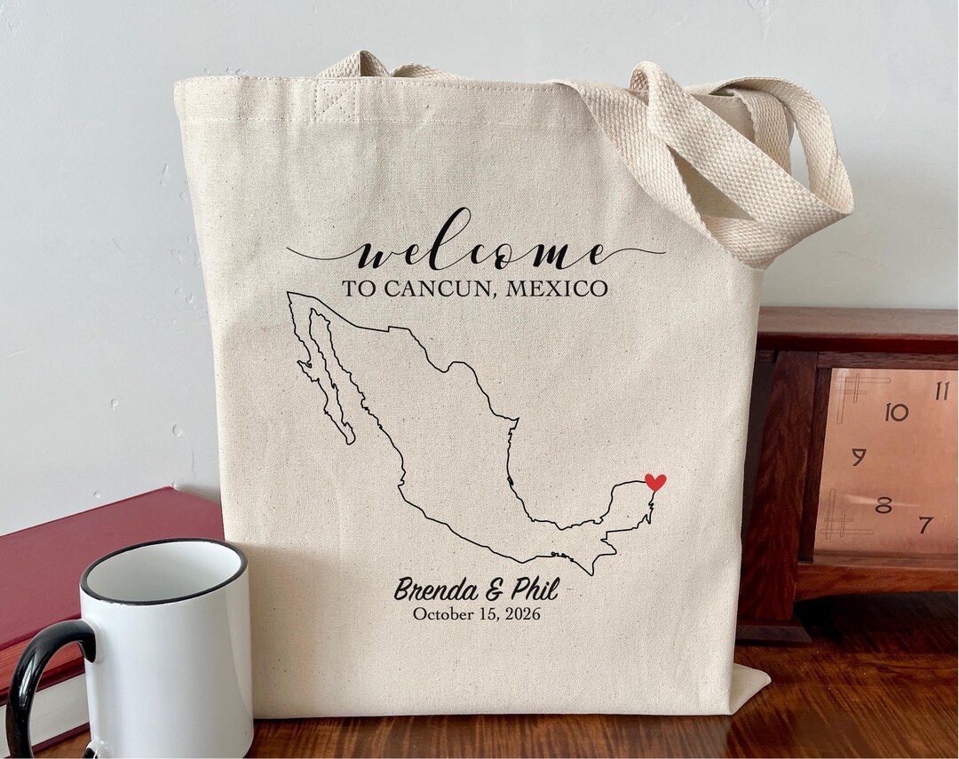 Personalized Mexico Wedding Tote Bag: Welcome Gift - Etsy