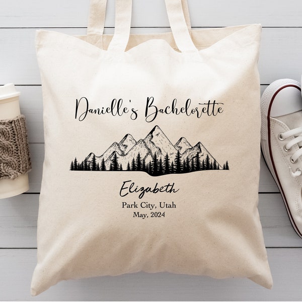 Mountain Bachelorette Tote, Mountain Bachelorette, Girls Trip Tote, Bachelorette Bag, Mountain Tote Bag, Personalized Bachelorette Tote