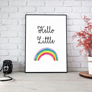 Hello Little Rainbow,Rainbow,Printable Wall Art,Instant Download,Nursery Decor,Hello,Rainbow Baby,Trending,Wall Art,Best Selling Items