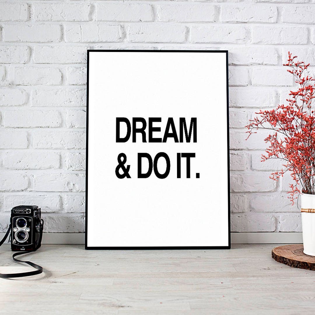 Dream and Do It Motivationaldecorwall Decortrendingart - Etsy