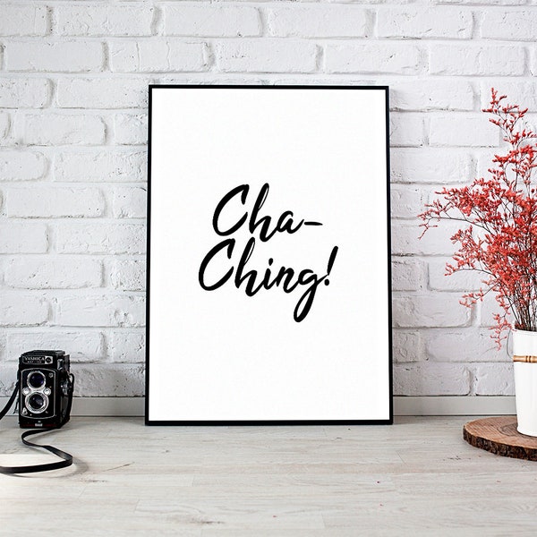 Cha Ching,Cha-Ching,Etsy Seller,Chaching,Printable Wall Art,Instant Download,Printable Art,Sales Tracker,Small Business,Office Decor,Decor