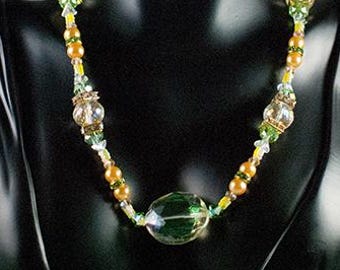 Signature Collection: Grassy Meadows & Water Necklaces / Yellow / Green / Blue /  Crystal