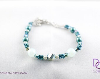 Kolekcja Signature: Bransoletki Grassy Meadows & Water / Żółty / Zielony / Niebieski / Kryształ