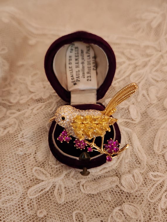 Whimsical Bird on a Branch  Multi Color C Z State… - image 8