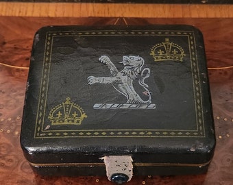Fabulous Antique Gentleman's Shields Brand Presentation Jewelry Box