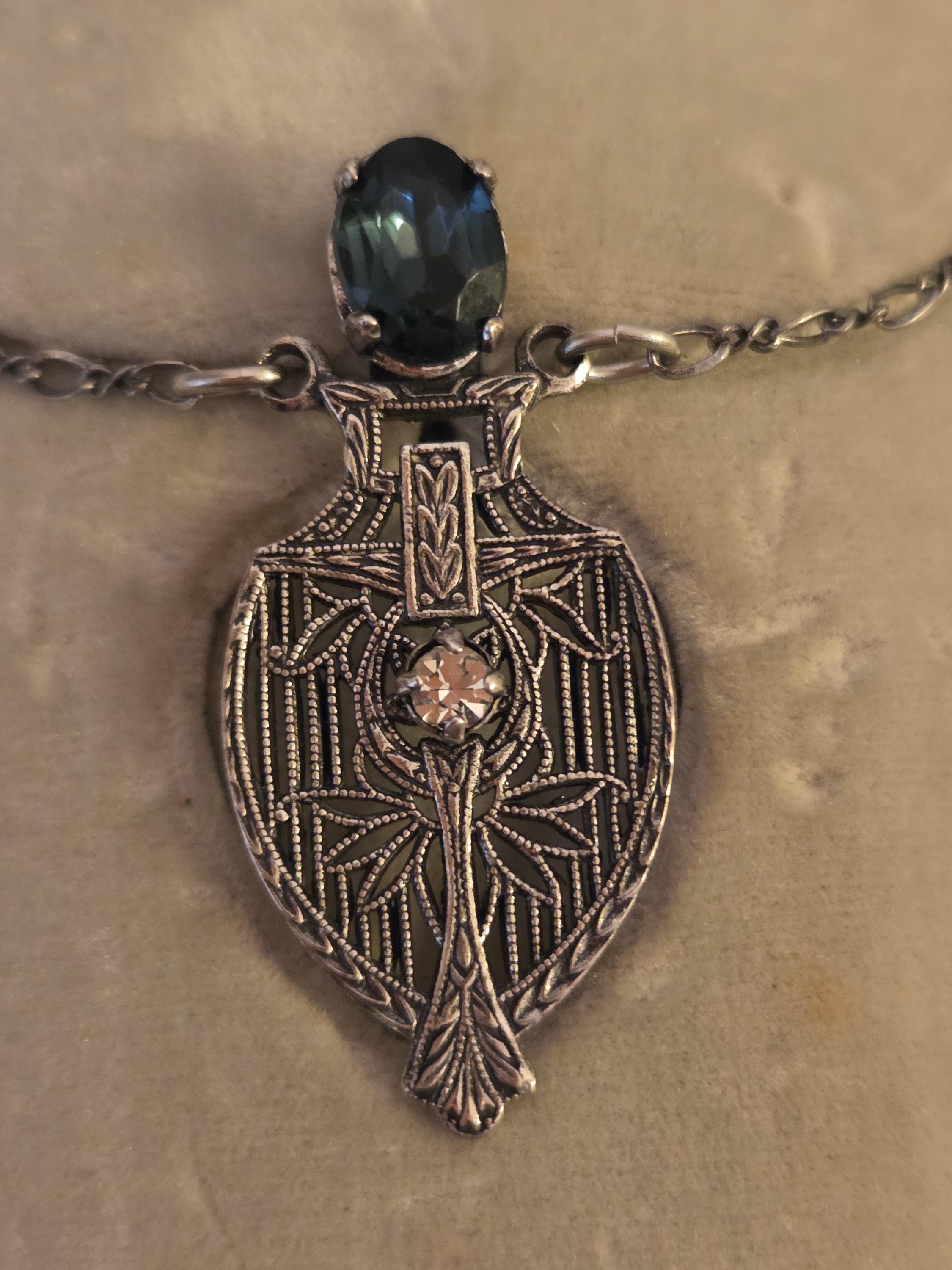Vintage Art Deco PIDIDDLY LINKS Filigree Pendant Necklace - Etsy