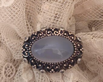 Vintage Sterling Silver Chalcedony Statement Ring