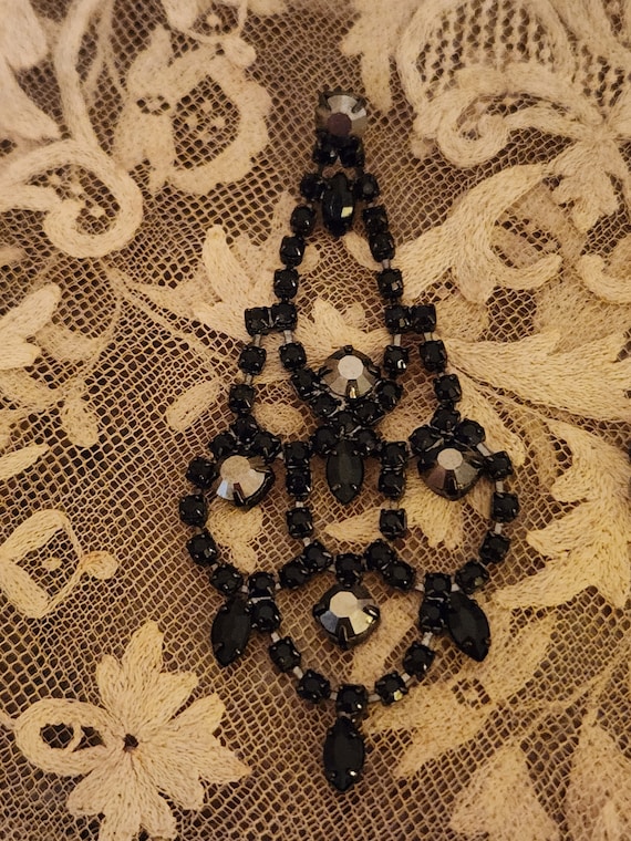 Large Victorian Jet Glass Mourning Buckle