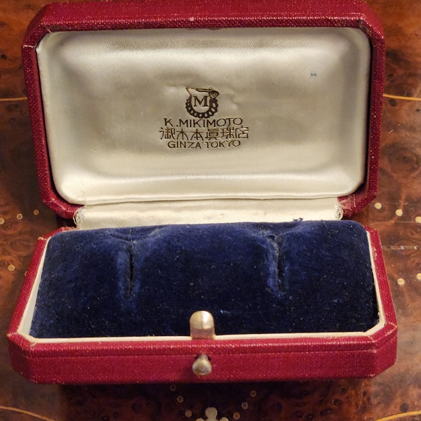 Vintage Mikimoto Cuff Links/Earrings Presentation Box