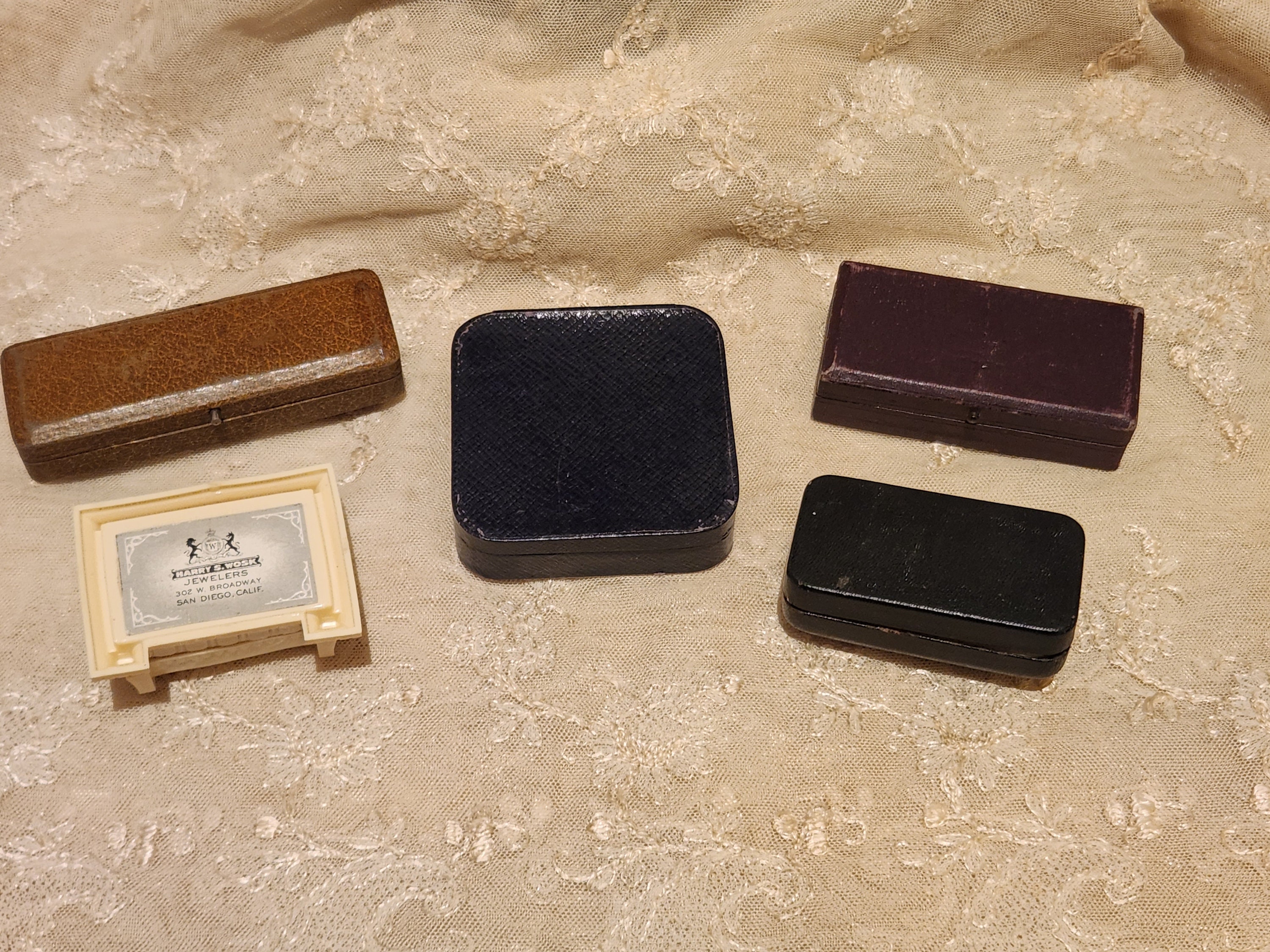 FIVE Antique Jewelry Presentation Boxes Etsy