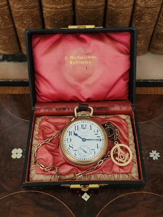 Antique Pocket Watch Presentation Box