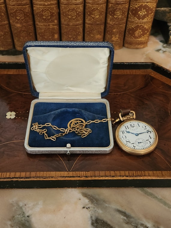 Beautiful Art Deco Pocket Watch Presentation Case Gem
