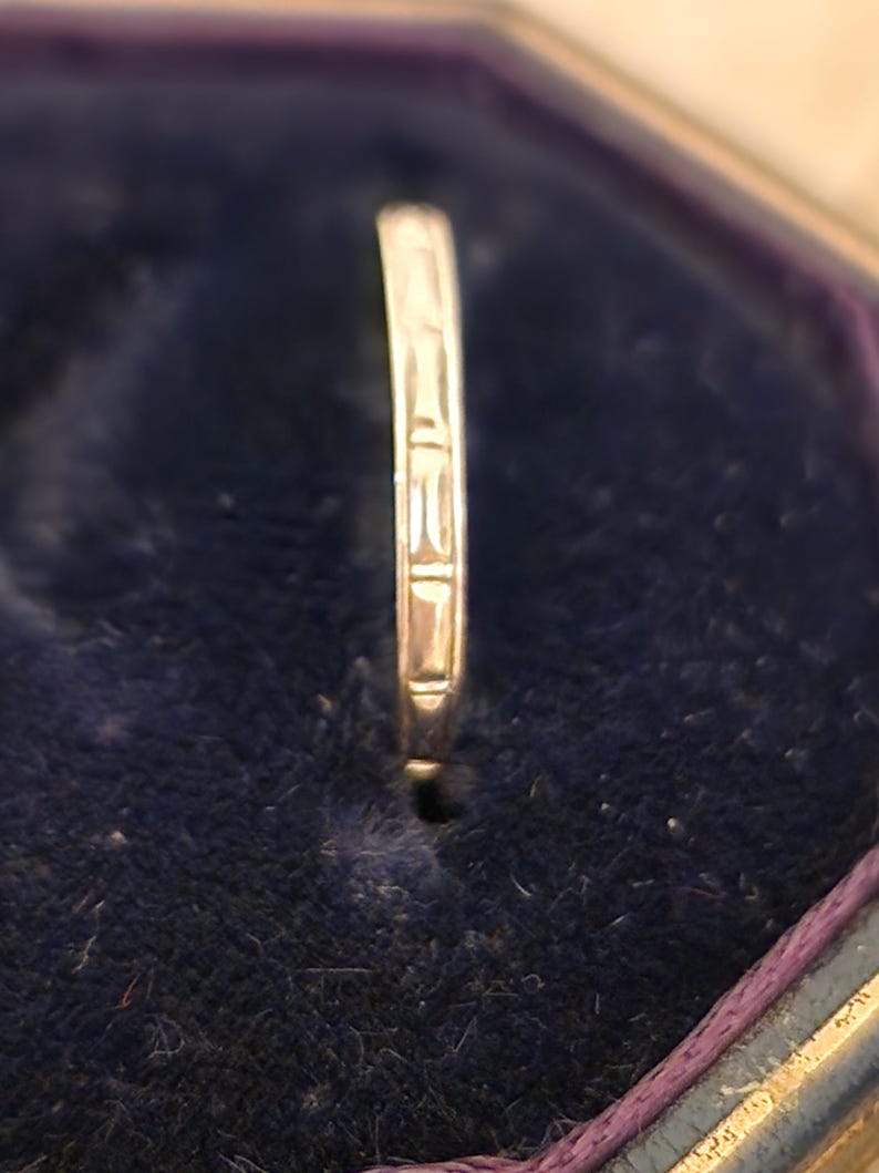 Art Deco Platinum Eternity Band: Antique Wedding Ring image 4
