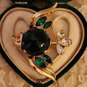 RARE Crown Trifari Alfred Phillipe Angel Fish Jelly Belly Brooch