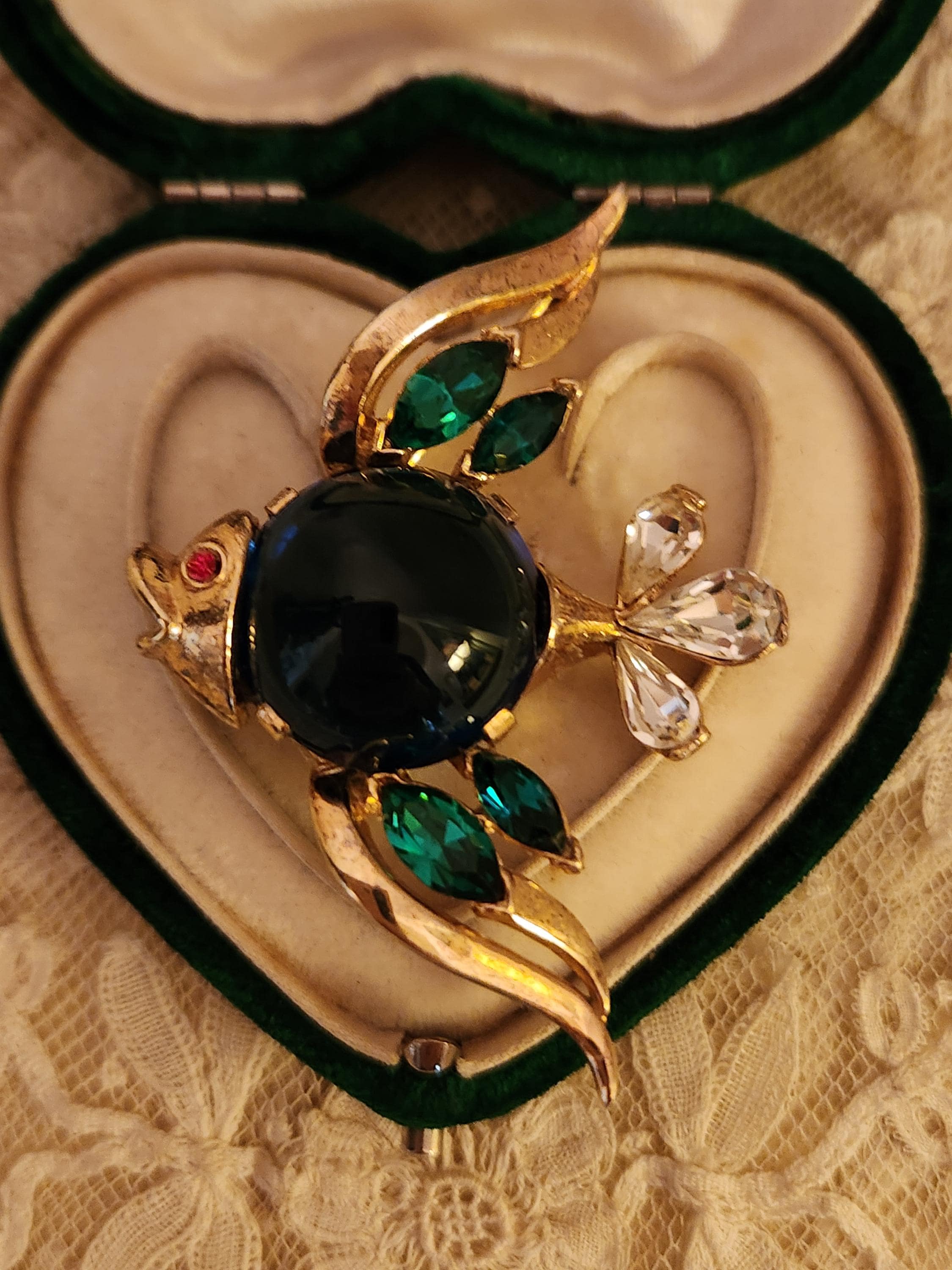 RARE Crown Trifari Alfred Phillipe Angel Fish Jelly Belly Brooch
