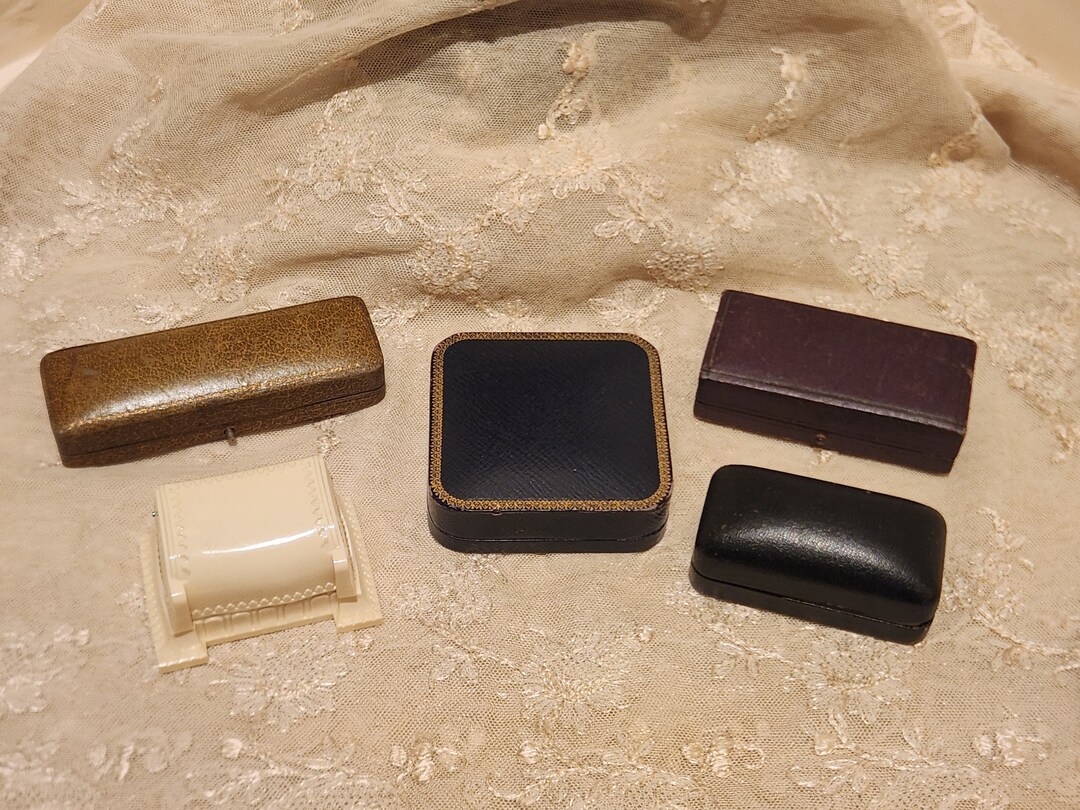 FIVE Antique Jewelry Presentation Boxes Etsy