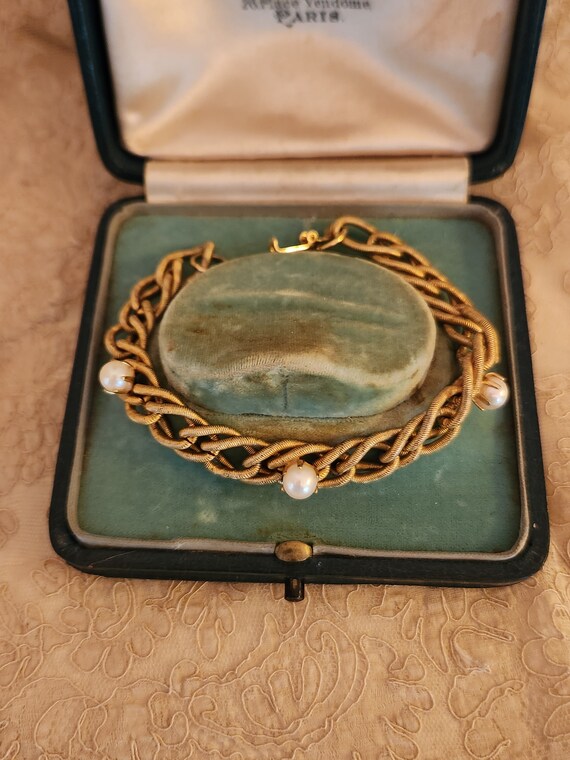 Vintage 1950's Gold Filled Bracelet with three cu… - image 4