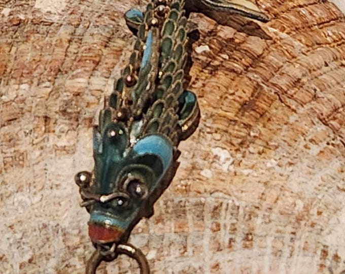 Antique Sterling Silver and Enamel Articulated Fish Pendant - Etsy