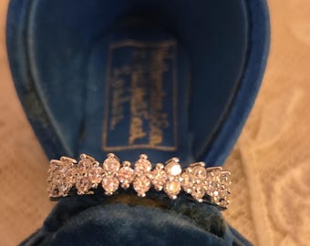 Silver plated C Z  Eternity Band Size 8
