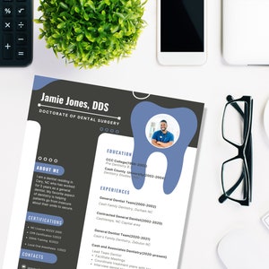 Creative Resume Template for Dental Professionals | Canva Template for Dentist Resume | Dental Hygienist | Resume | Dental Assistant Resume