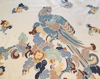 Vintage-  1982 Cohama "Anastasius" of Byzantium and Kings collection. Gorgeous parrots on lightweight super soft sateen