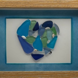 Genuine Sea Glass Chart/10x10 Shadowbox 6x6 Sea Glass Chart