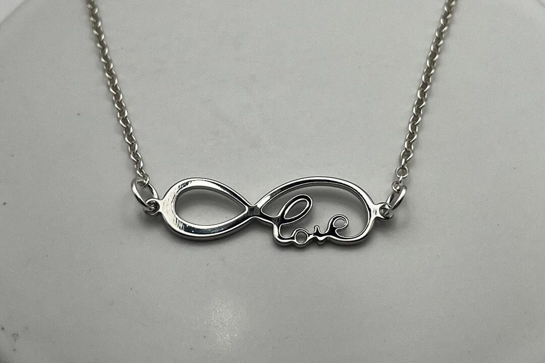 Infinity Necklace Love Infinity Chain Silver Infinity Love Chain