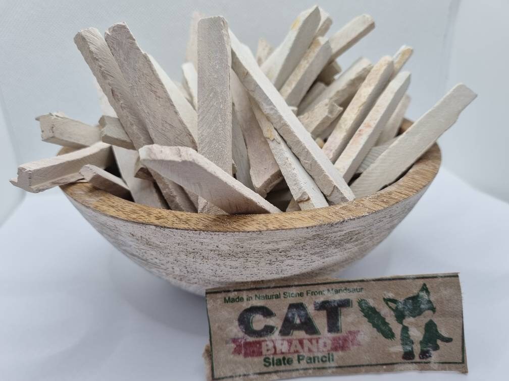 Slate Pencils 50-1000 Grams White Color Natural Found Stone THIN 4 to 5 Mm  Thickness 