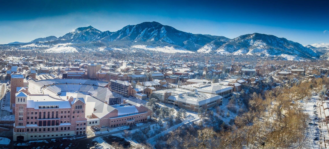 CU Campus/boulder Blanketed in Snow 12x30 Etsy