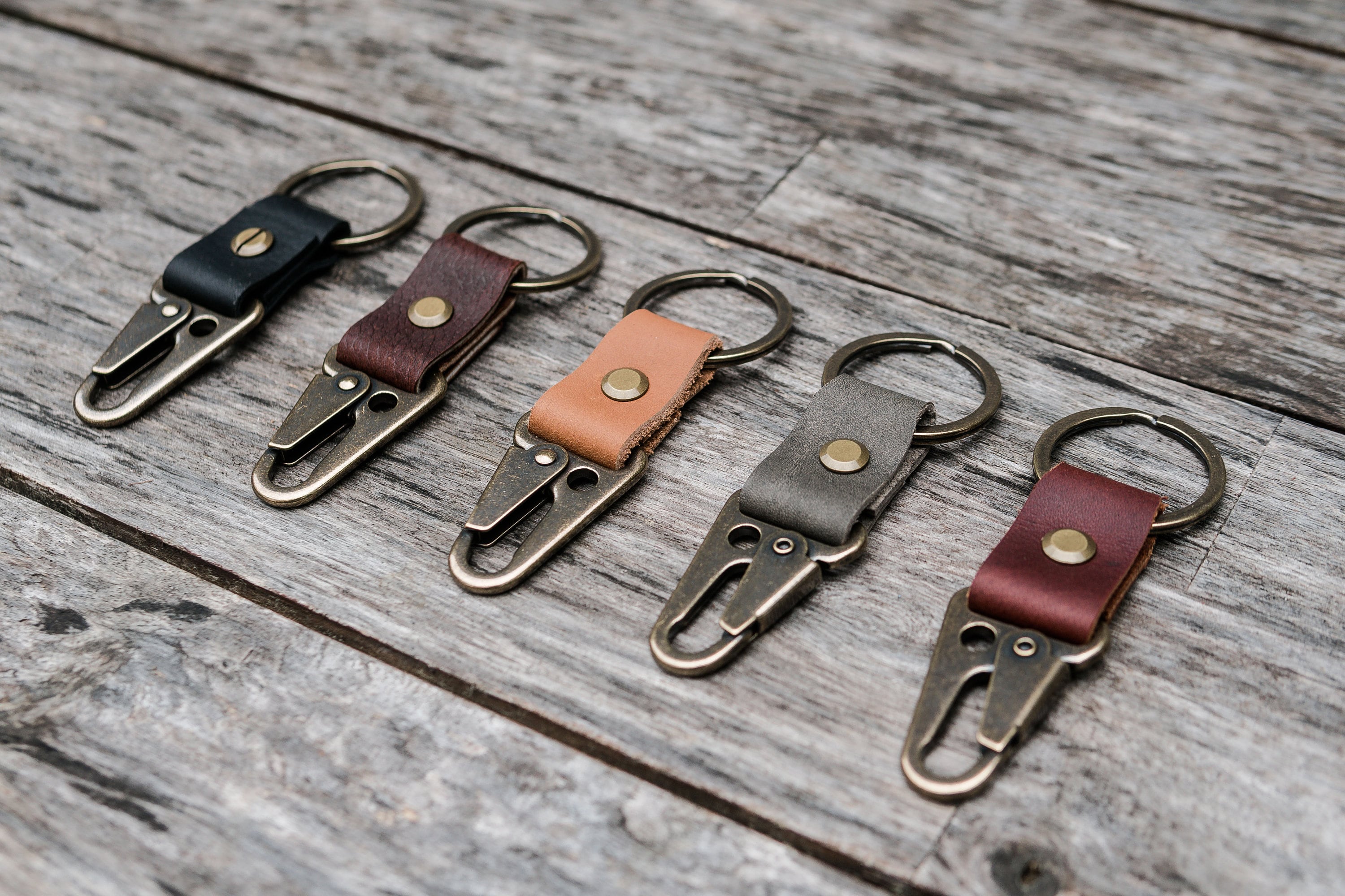 Leather Keyring With Clip By Miller and Jeeves