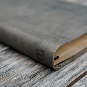 ESV Thinline Leather Bible Full Grain - Slate Grey, Personalized Handbound Bible Rebind Cover Standard & Large Print Bible
