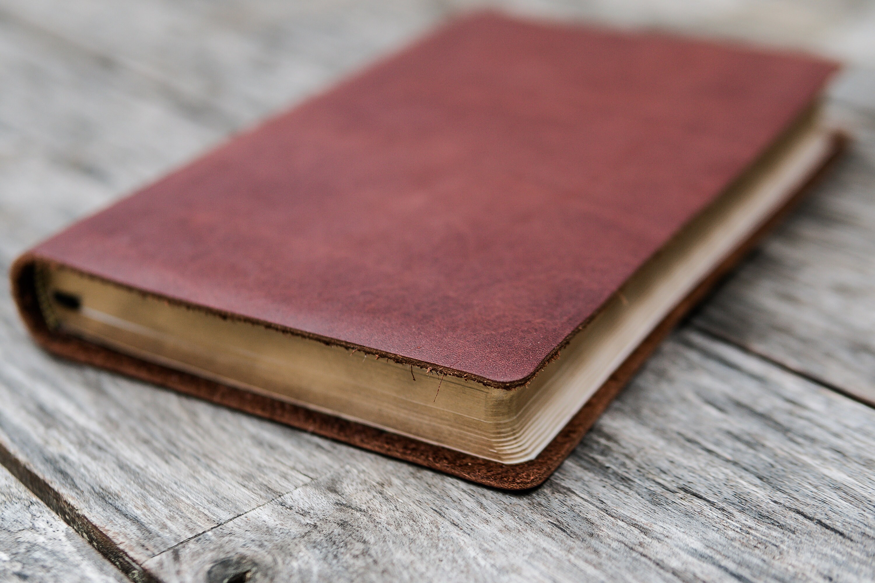ESV Thinline Leather Bible Full Grain Chestnut Brown Etsy