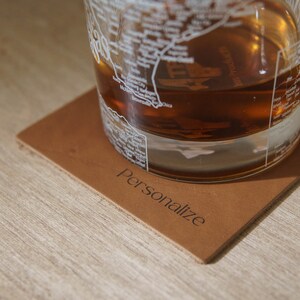 Personalized Leather Coaster Set Customized By EventCityDesign