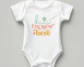 Hola, soy nuevo aquí SVG - Baby Onesie SVG - Ropa de bebé - descarga digital
