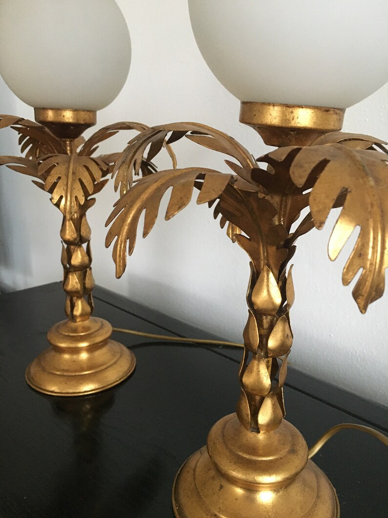 Palm Tree Lamp Hans Kögl Kogl Hollywood Regency Mid Century Etsy