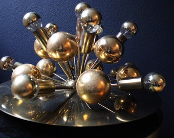 Cosack Golden Brass Sputnik Wall / Ceiling Lamp 1970s Space Age Hollywood Regency